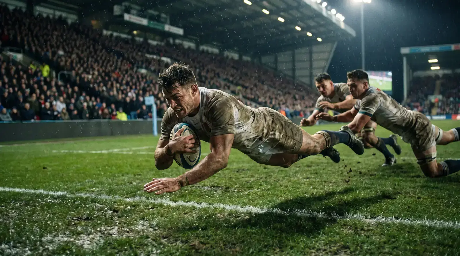 Premiership rugby try being scored in the final minutes with bonus-point implications