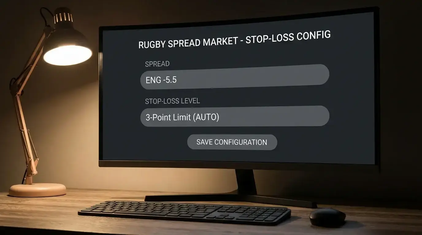 Monitor displaying a stop-loss configuration on a clean unbranded trading interface
